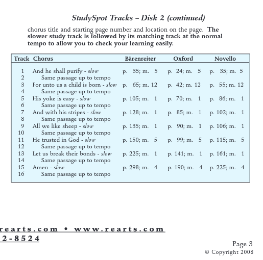 Handel Messiah User Guide, Page 3